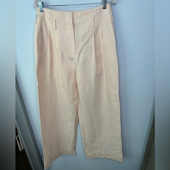 New Ulla Johnson Sz 8 Pasquale Ultra Wide Leg Pleat Front Pants Linen/Silk - Picture 3 of 6